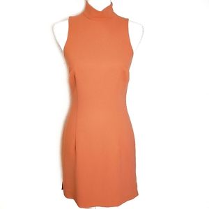 NICOLE MILLER Orange Sleeveless Mock Neck Dress 4